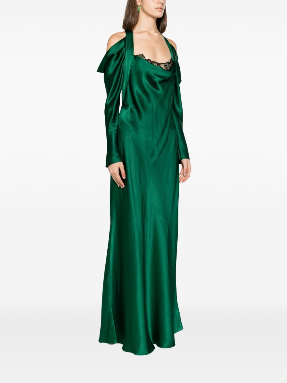 Alberta Ferretti Midi-jurk met kant Groen
