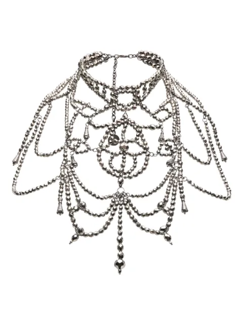 Alberta Ferretti bead-embellished polished-finish necklace 