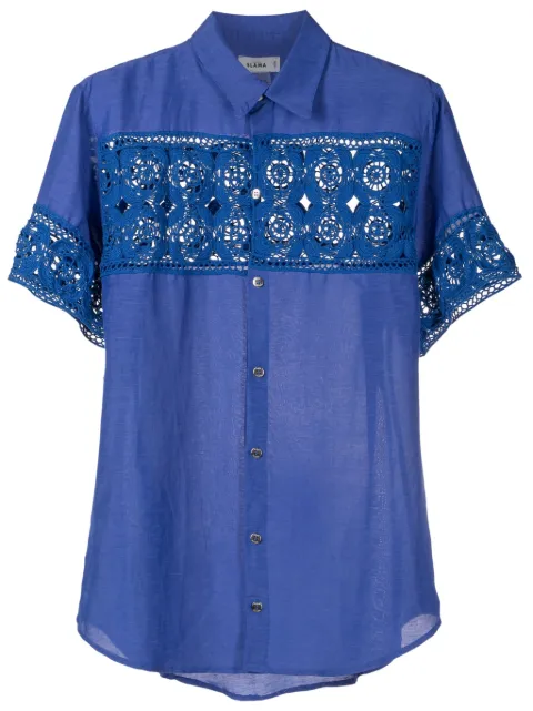 Amir Slama crochet-panel short-sleeved shirt
