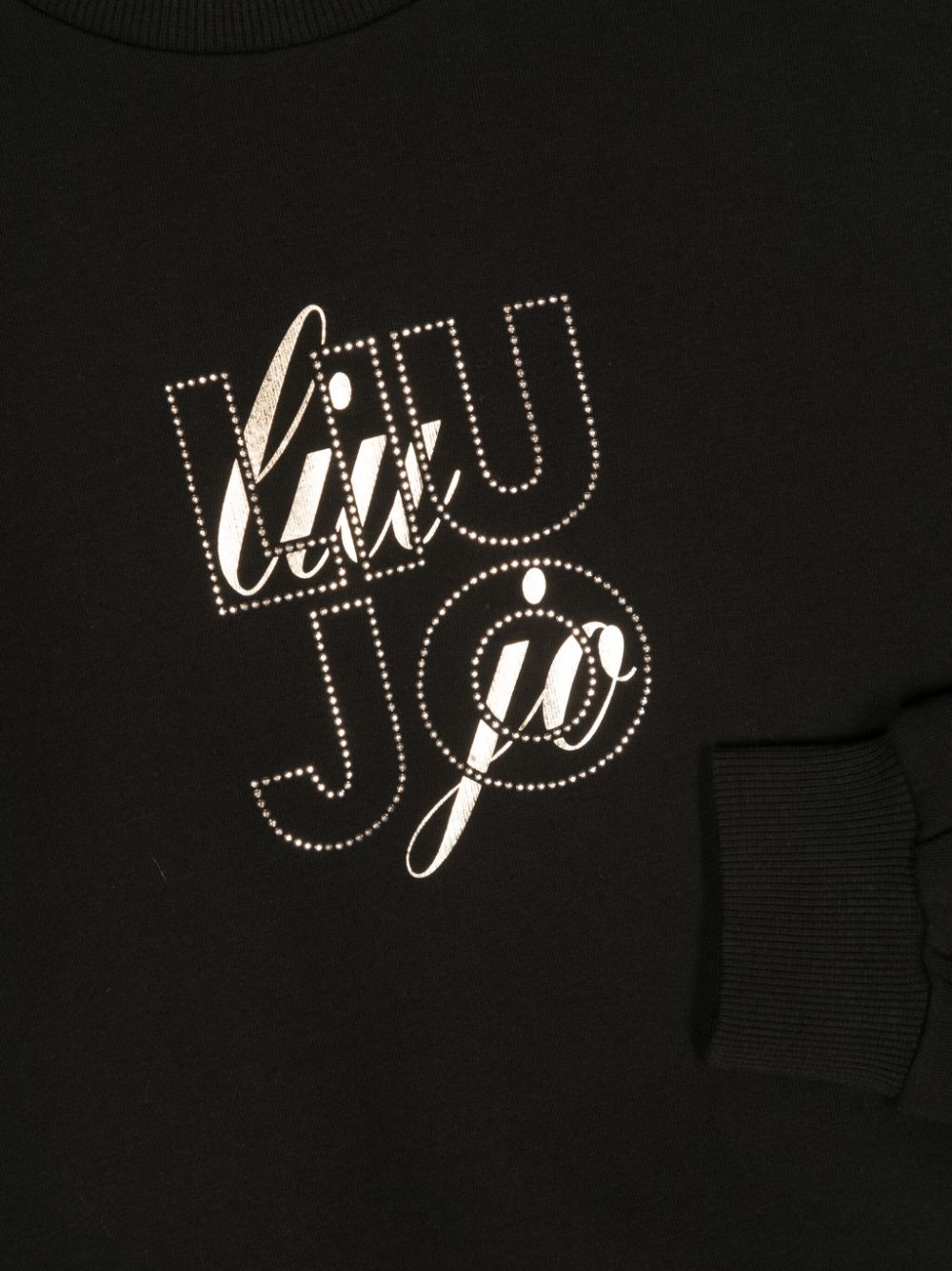 Shop Liu •jo Logo-appliqué Cotton Sweatshirt In Black