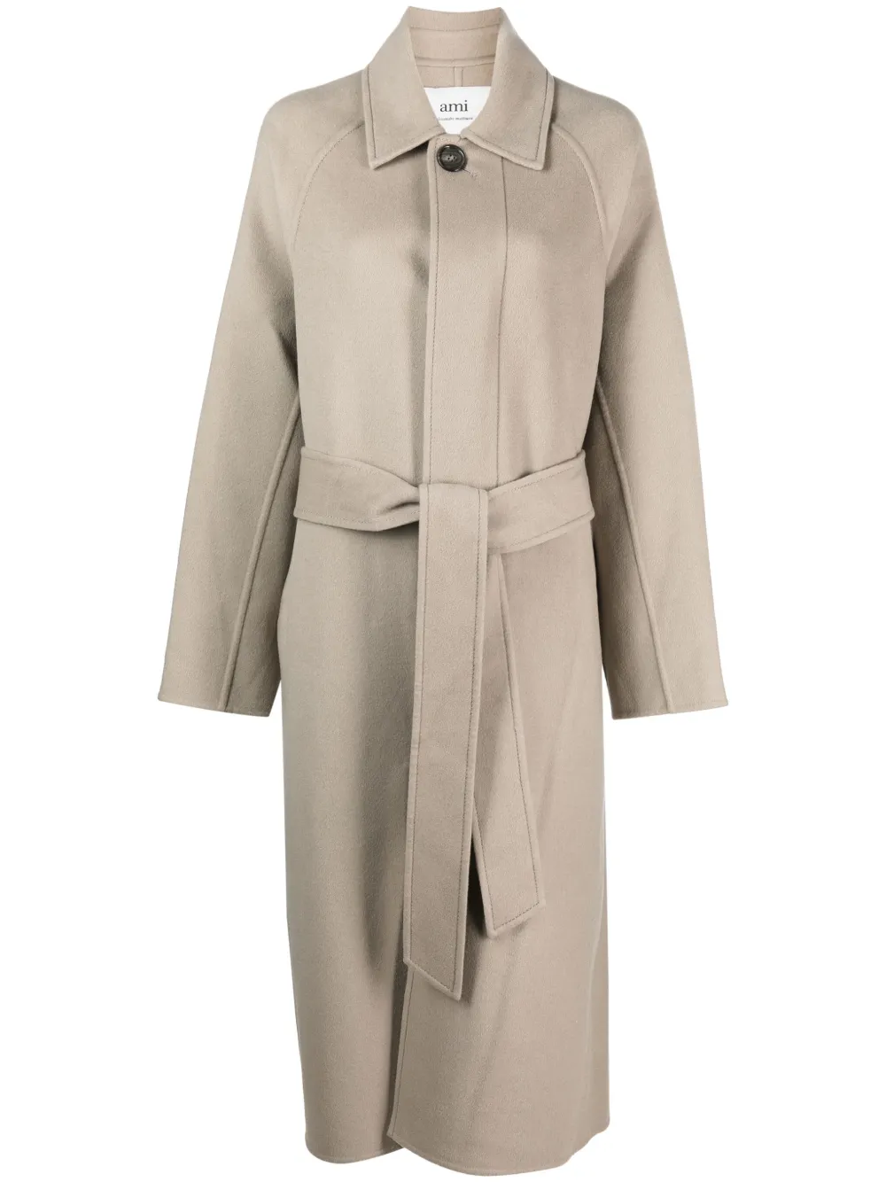 Ami Alexandre Mattiussi Ami Paris Long Belted Coat Clothing In 灰色
