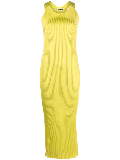 Robe longue nervurée à design sans manches - Jil Sander - Modalova