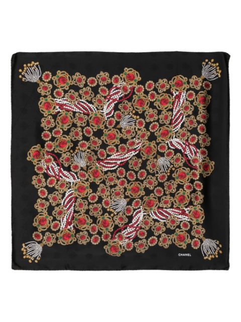 Cheap HOT SALE CHANEL bijoux print silk scarf Women