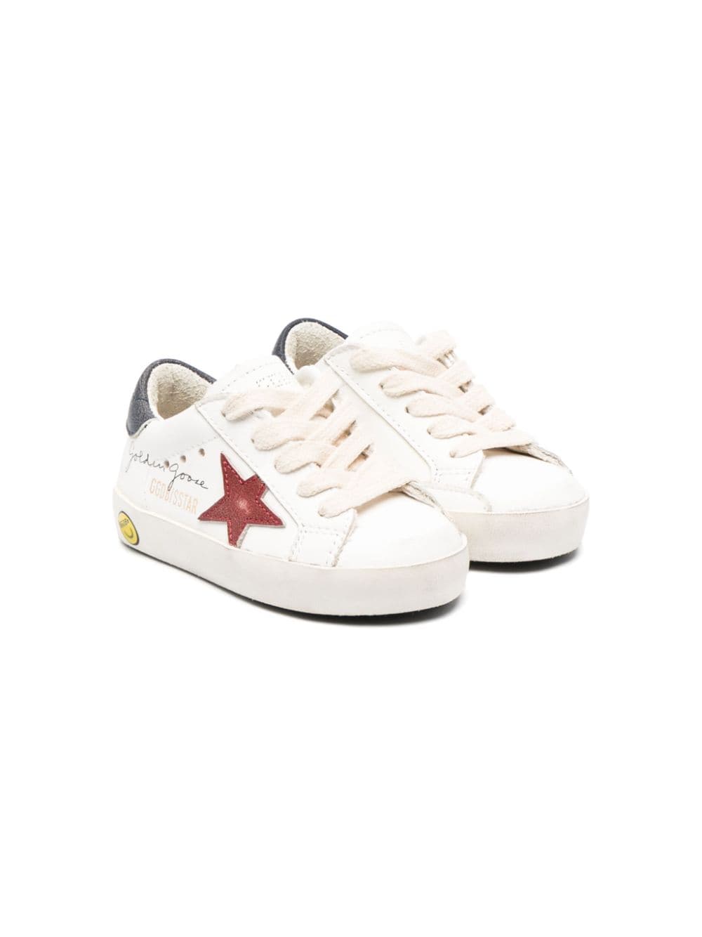 Golden Goose Kids' Super-star Lace-up Sneakers In White