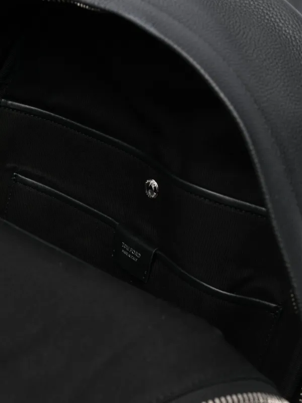 TOM FORD zip-pocket Leather Backpack | Black | FARFETCH