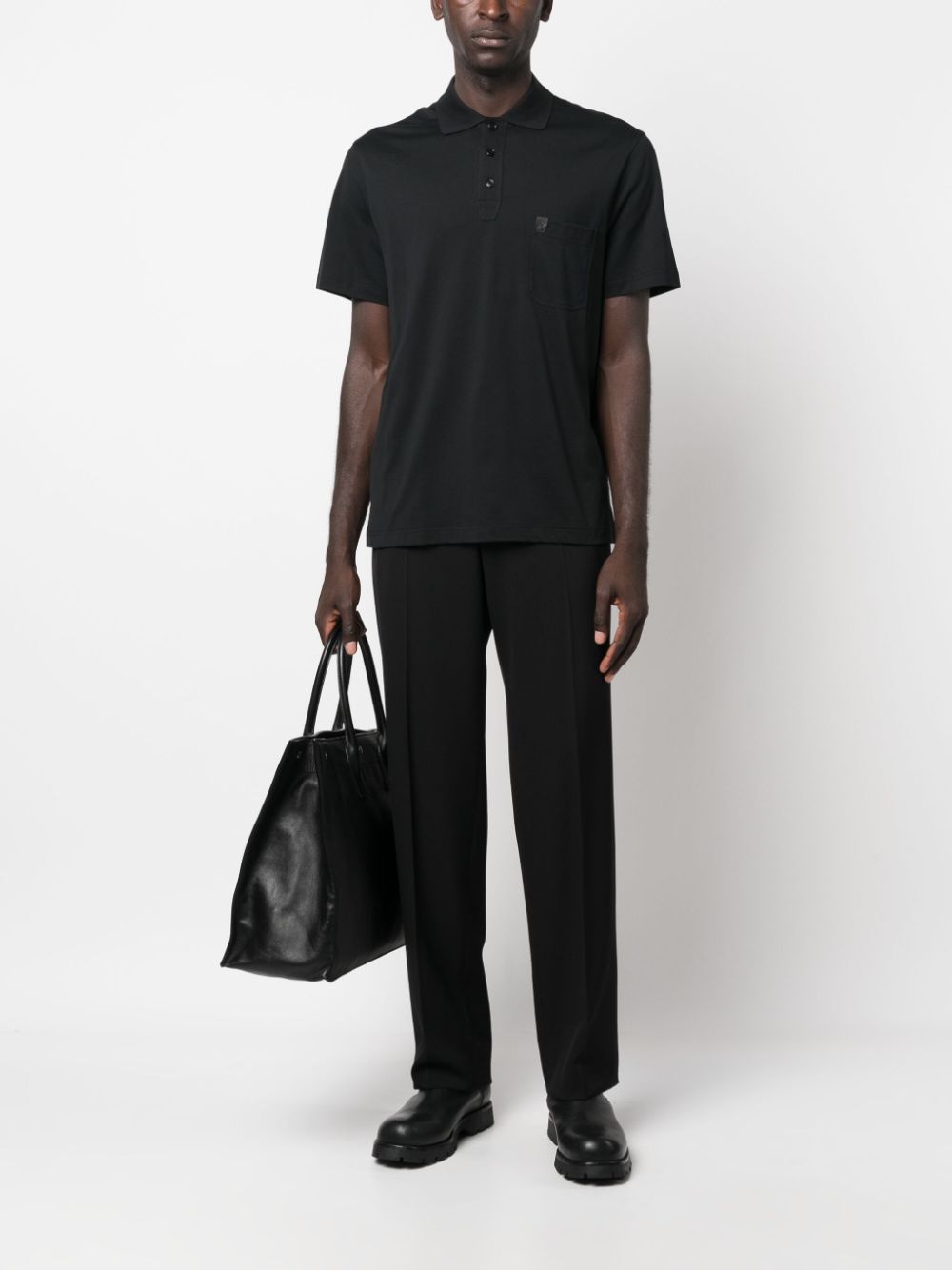 Brioni Katoenen poloshirt - Zwart