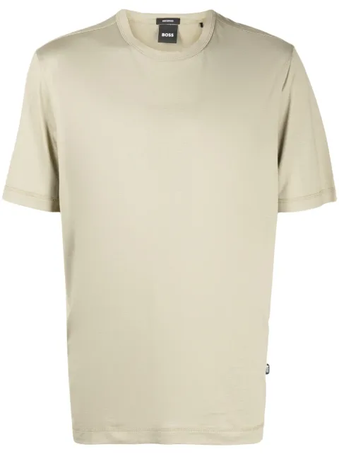 BOSS logo-tag cotton-lyocell blend T-shirt 