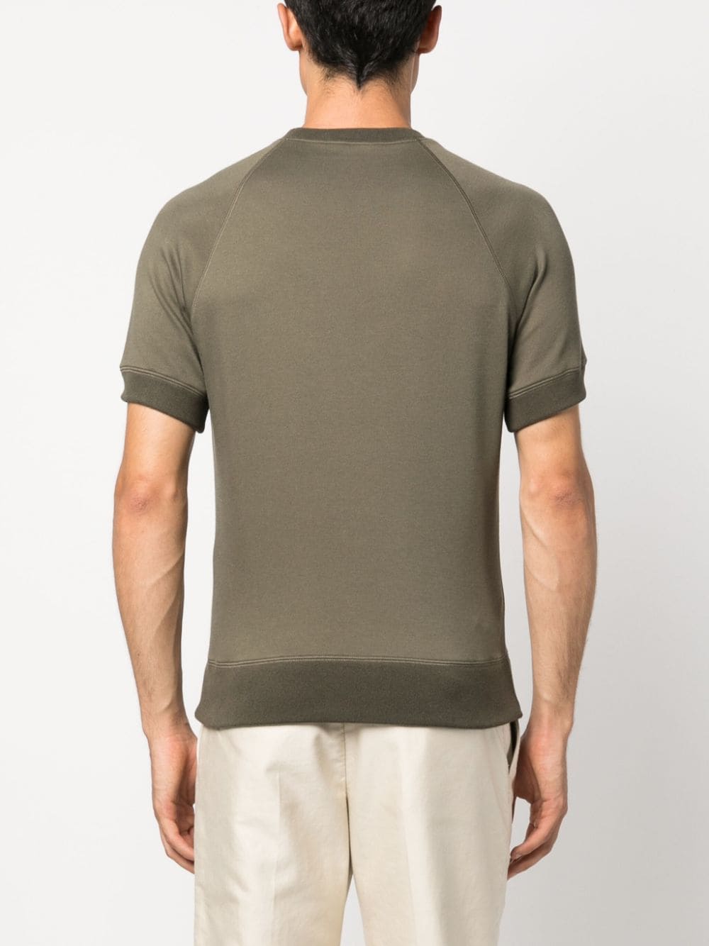 Shop Tom Ford Logo-patch Crew-neck T-shirt In Green