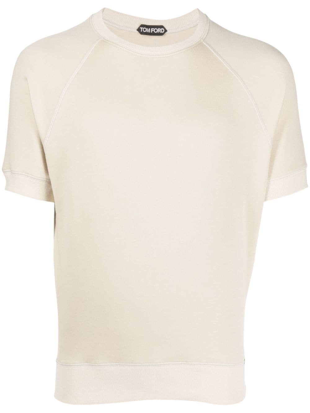 Tom Ford Logo-patch Crew-neck T-shirt In Neutrals