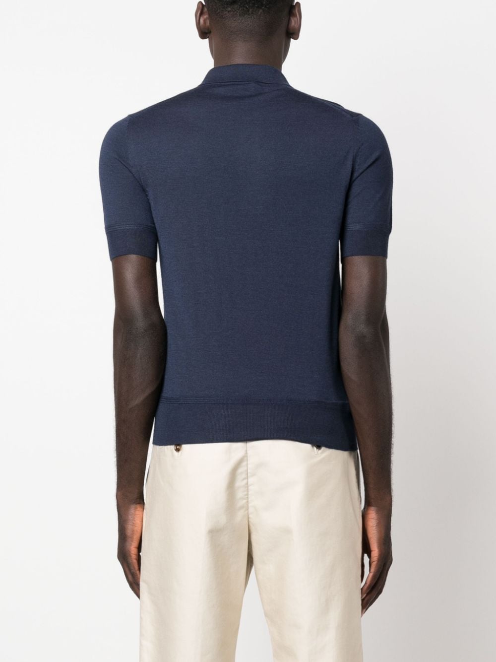 Shop Tom Ford Short-sleeve Knitted Polo Shirt In Blue