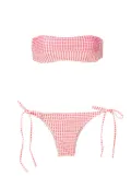 Amir Slama gingham-check pattern bikini set - Red