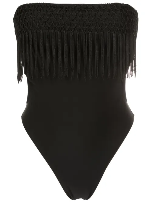 Maillot de bain à franges en macramé - Amir Slama - Modalova