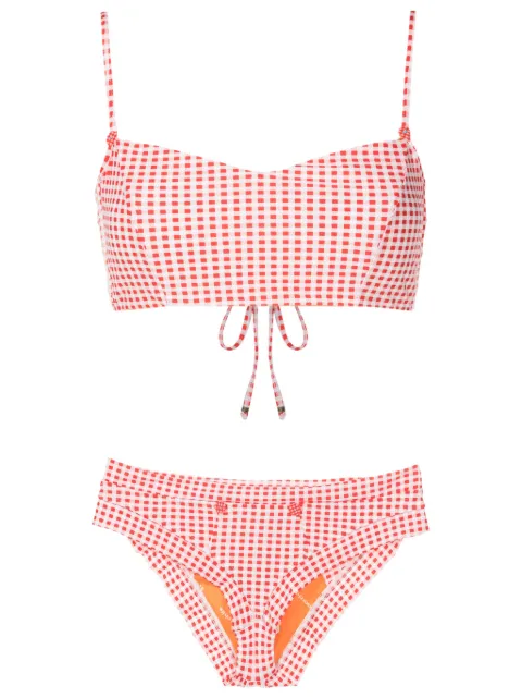 Amir Slama bikini con motivo de cuadros de Amir Slama x Cesca Civita 