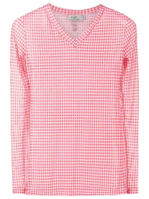 Amir Slama gingham-check pattern top