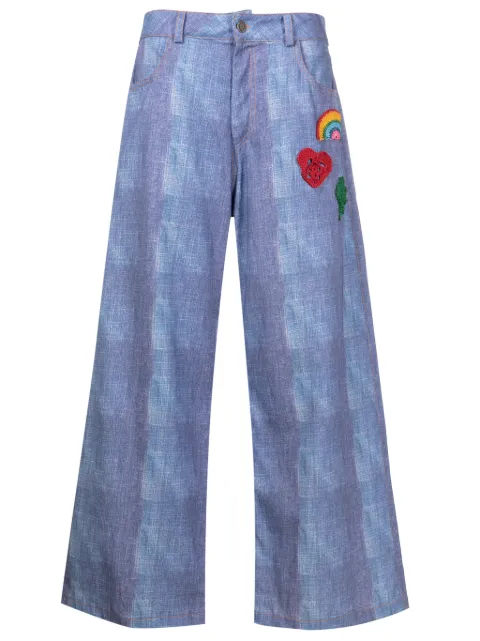 Amir Slama culottes con parches de crochet