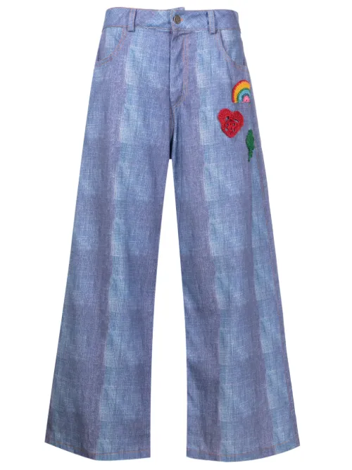 Pantalon court à patch en crochet - Amir Slama - Modalova