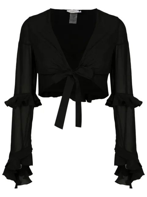 Amir Slama ruffled-trim crop top