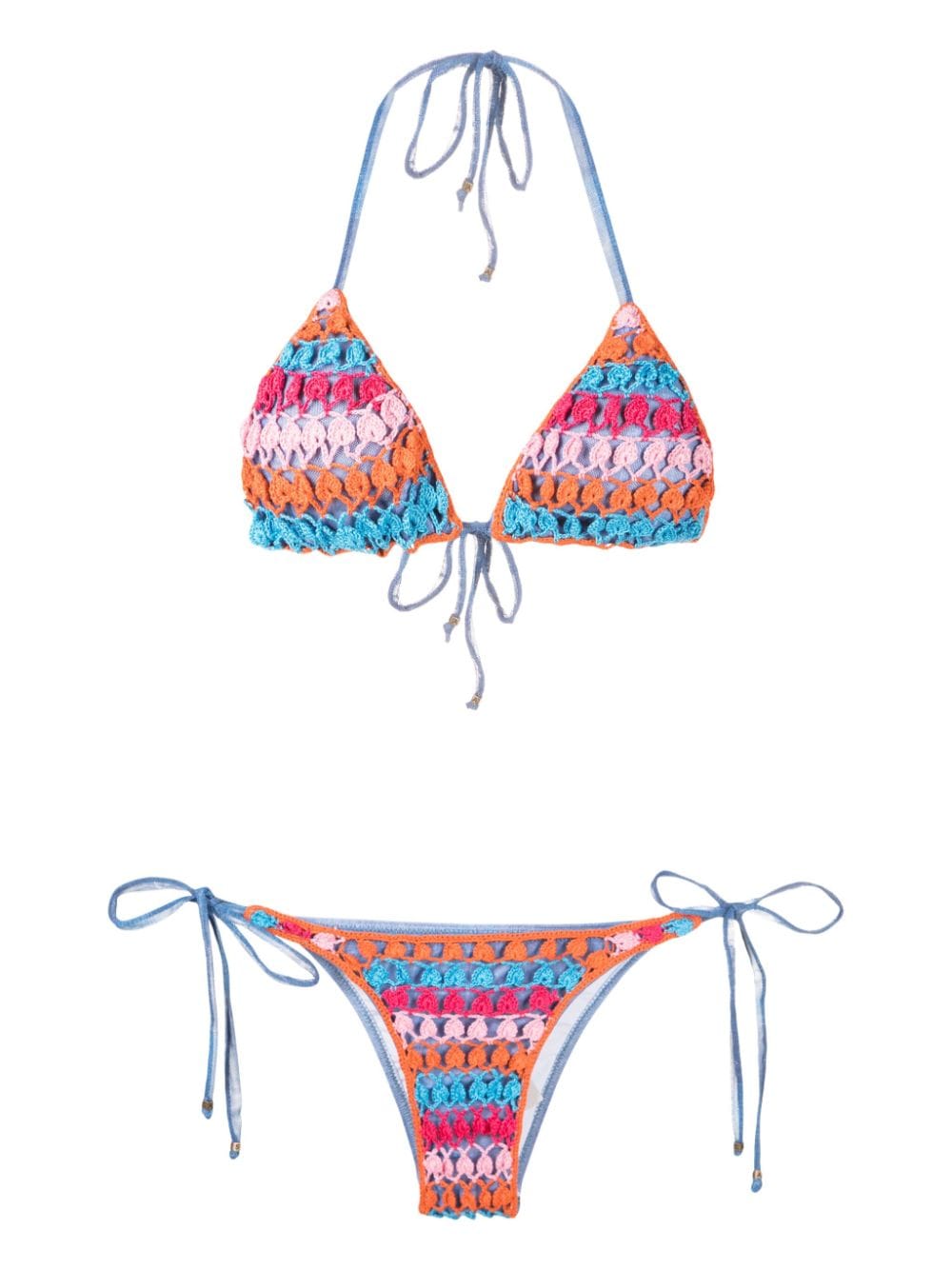Amir Slama Crochet-knit Bikini Set In Multicolour