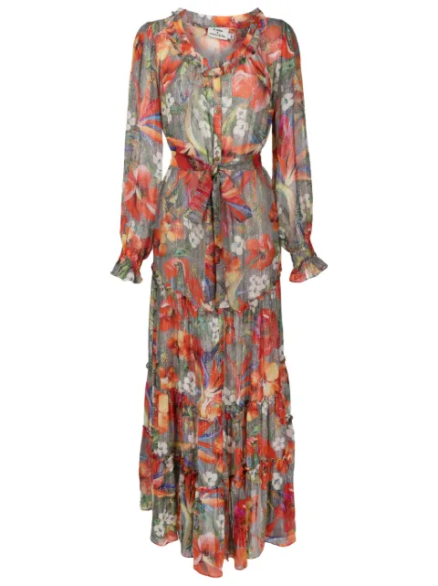 Amir Slama x Cesca Civita floral-print silk dress