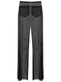 Amir Slama sheer ruffled-trim trousers - Black