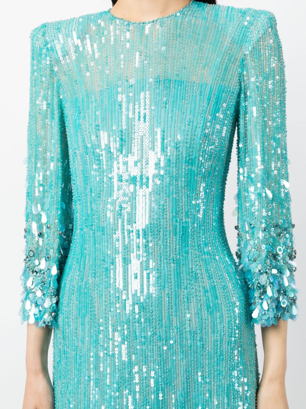Shop Jenny Packham Nymph Embellished Gown In Blue