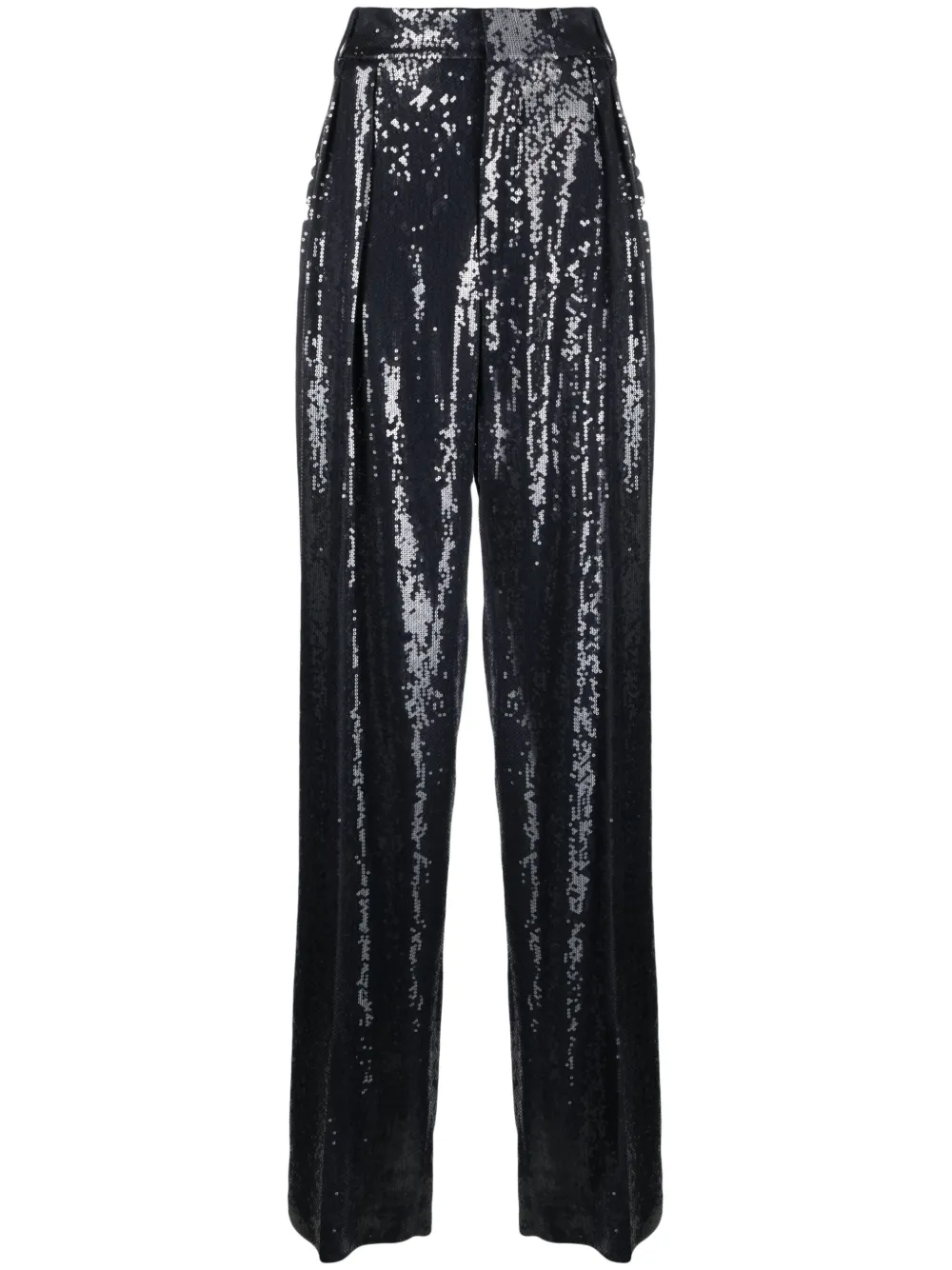 Brunello Cucinelli Sequinned Tapered-leg Trousers In Blue