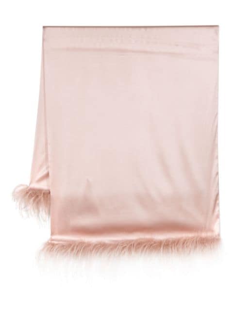 STYLAND ostrich-feather satin scarf