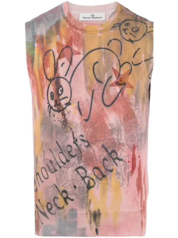 vivienne westwood タンクトップ Vivienne Westwood 90s orb-embellished Ribbed Tank Top | Black