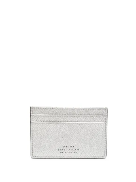 Smythson logo-stamp leather cardholder