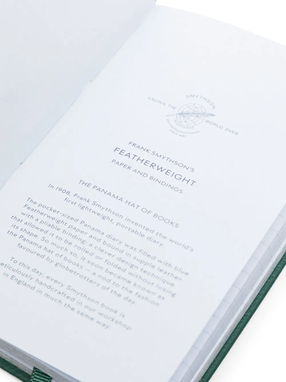 Smythson Panama Leather Notebook In Green