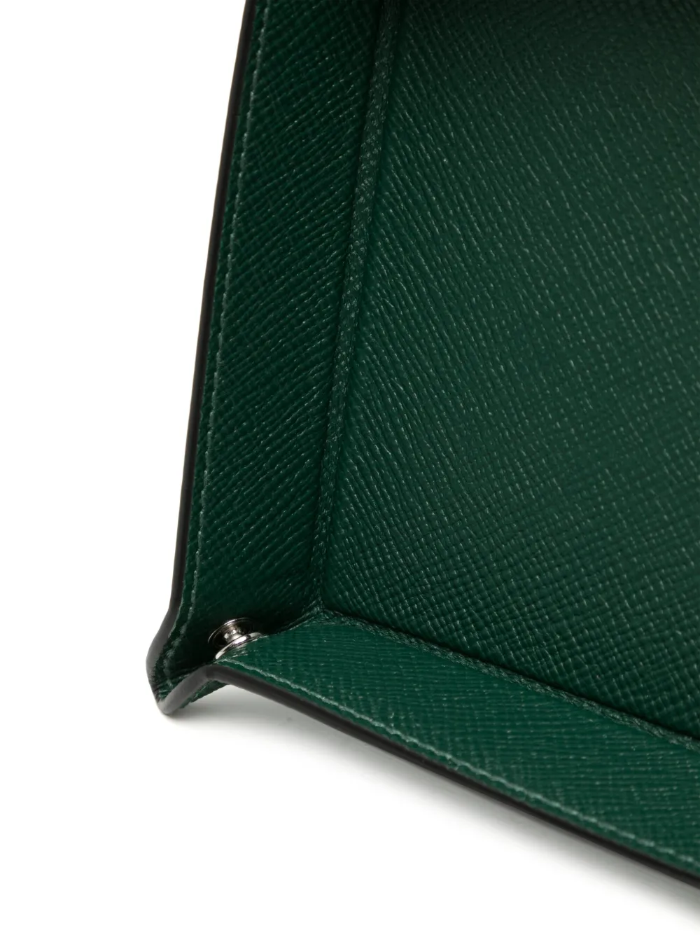 Smythson Rectangular Leather Trinket Tray In Green