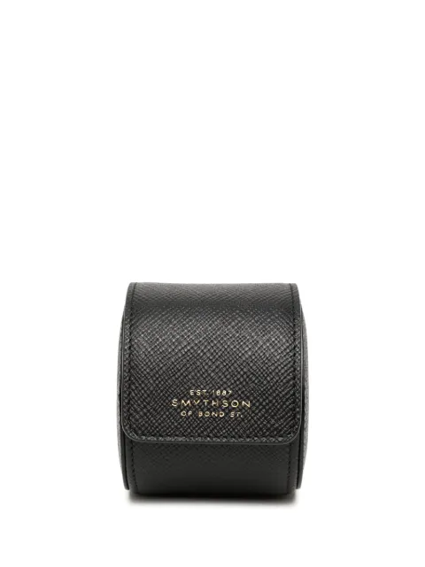 Smythson Panama leather single watch roll