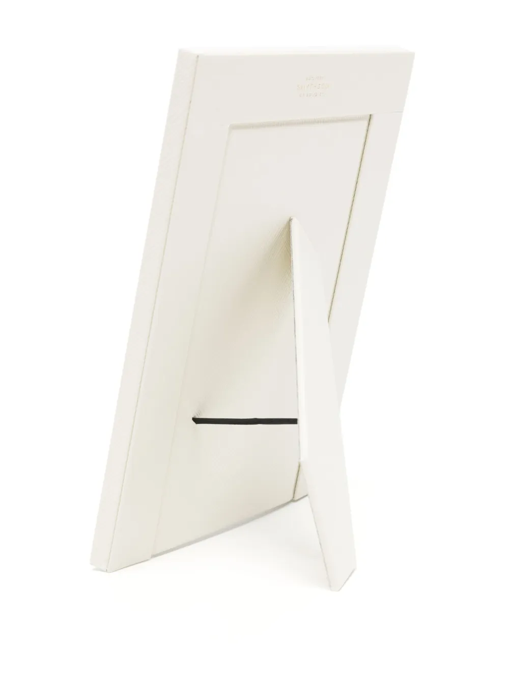 Smythson Medium Panama Leather Photo Frame In White