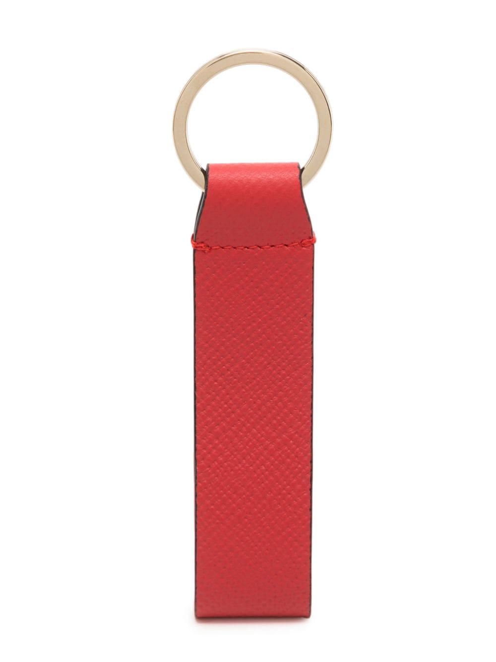 Smythson Panama Leather Strap Keyring In Red