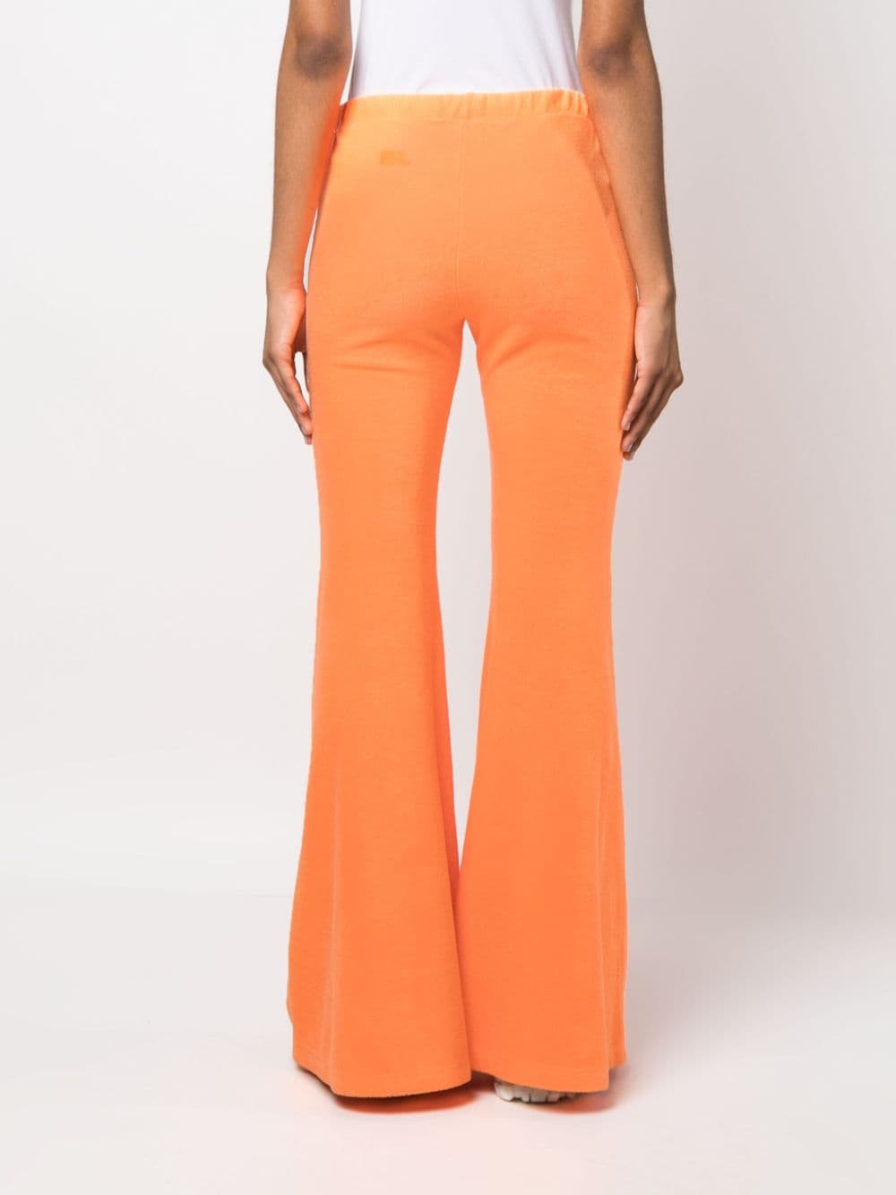 Shop Erl High-waisted Flared Trousers In Orange