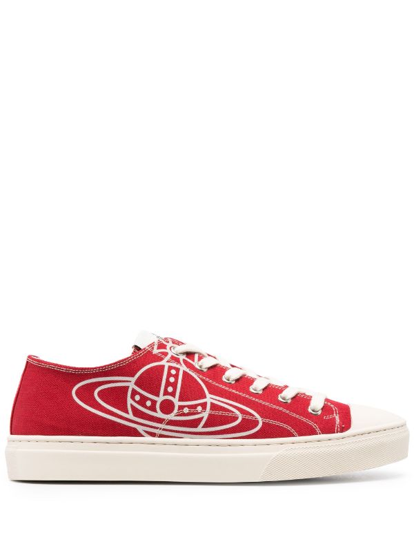 Vivienne Westwood Orb-print Canvas Sneakers | Red | FARFETCH TW