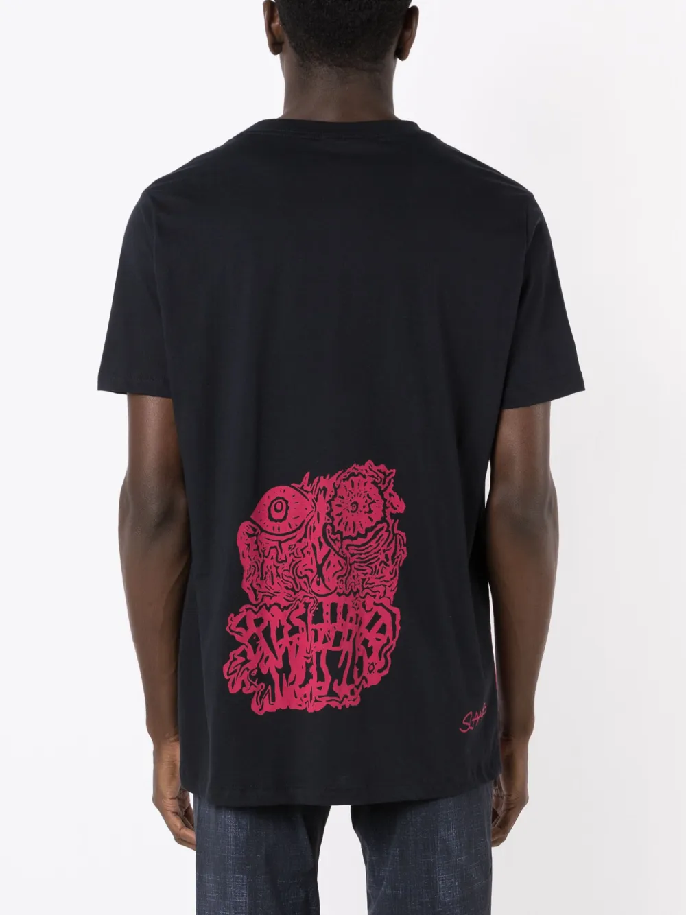 Shop Amir Slama Slamb Vampire Cotton T-shirt In Black