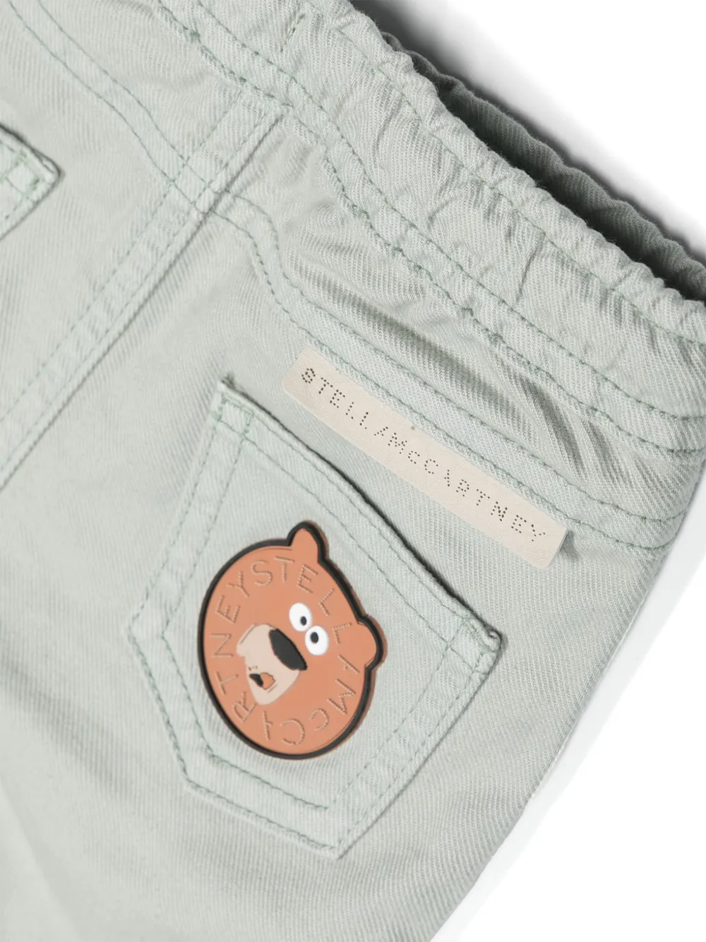 Stella Mccartney Logo-patch Tapered Trousers In Green