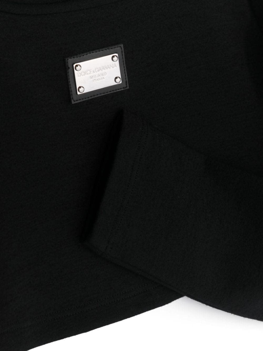 Shop Dolce & Gabbana Logo-patch Cropped Shirt In Black