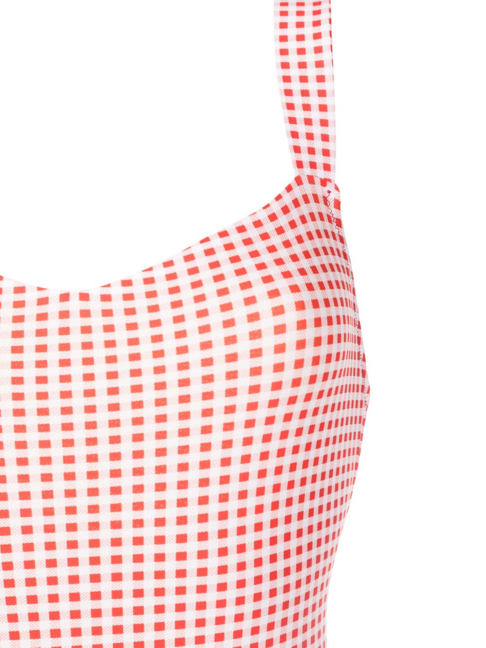 Shop Amir Slama Gingham-check Pattern Swimsuit In Red