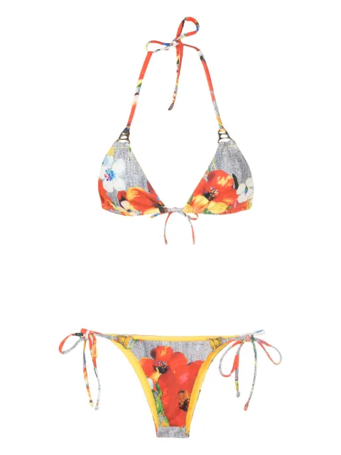 Amir Slama hibiscus-print bikini set