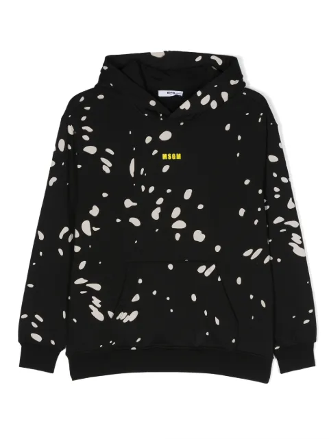 MSGM Kids logo-print cotton hoodie