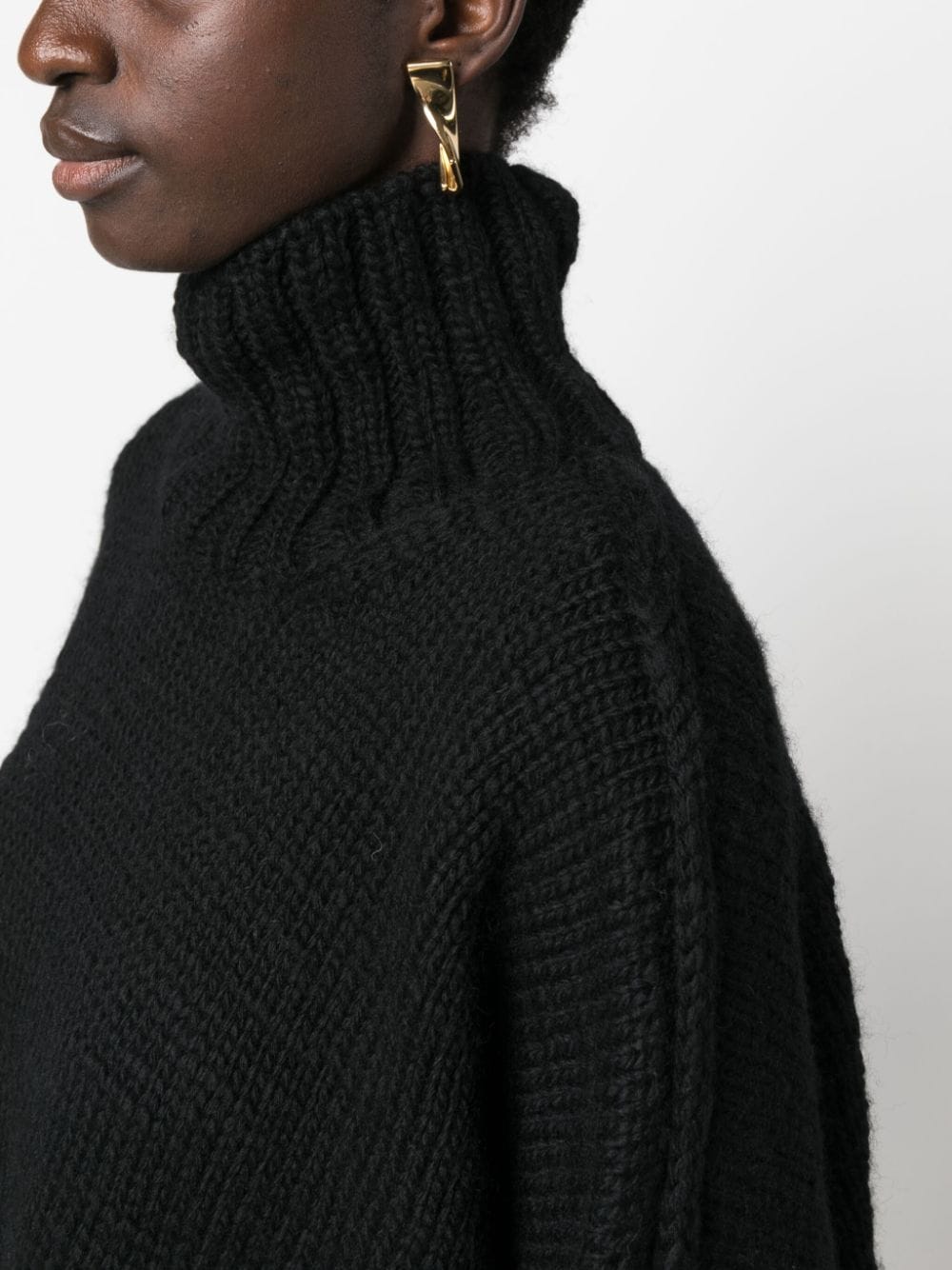 Shop Yohji Yamamoto Roll-neck Wool Jumper In Black