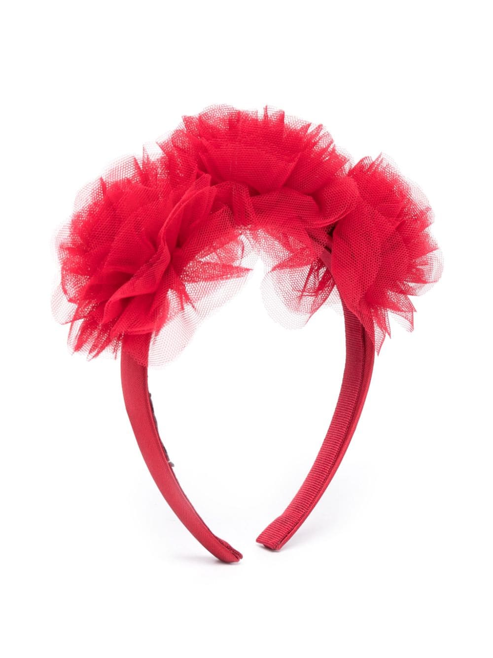 Il Gufo Kids' Tulle Ruffled Hair Band In Red