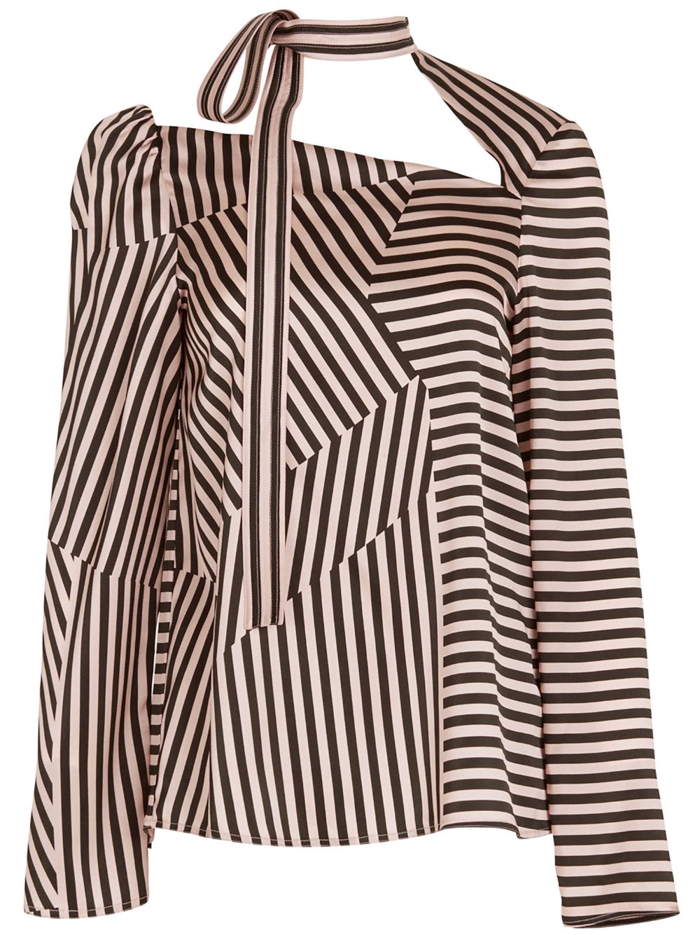 Silvia Tcherassi Rivoli Striped Silk Blouse In Brown