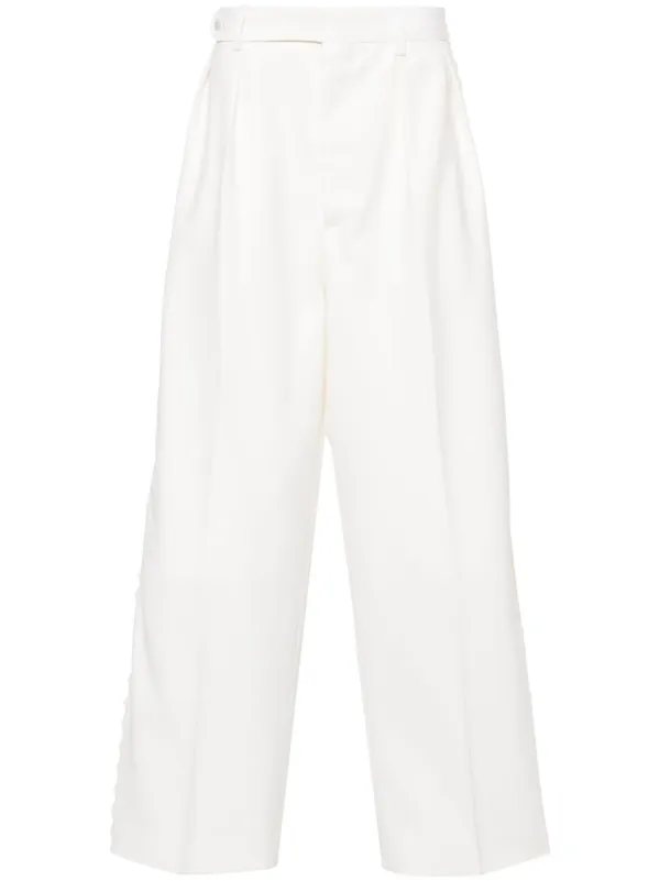 Bode Lace-trim Tapered Trousers in Neutrals