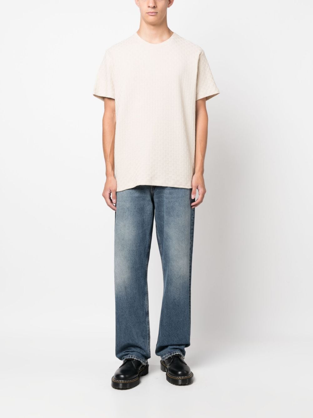 Shop Sunflower Geometric-pattern Organic Cotton T-shirt In Neutrals