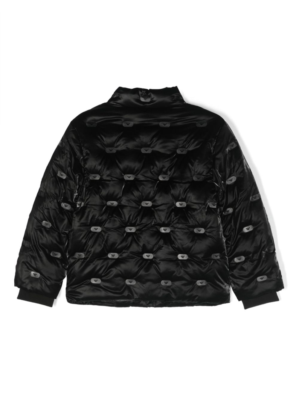 Shop Emporio Armani Logo-print Padded Jacket In Black
