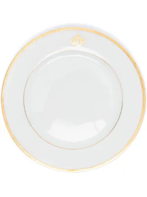 Christian Dior Pre-Owned logo-stamped Porcelain Plate | White