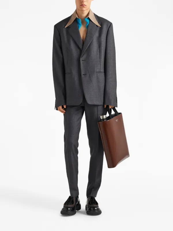 Prada Single-breasted Wool Jacket | Grey | FARFETCH